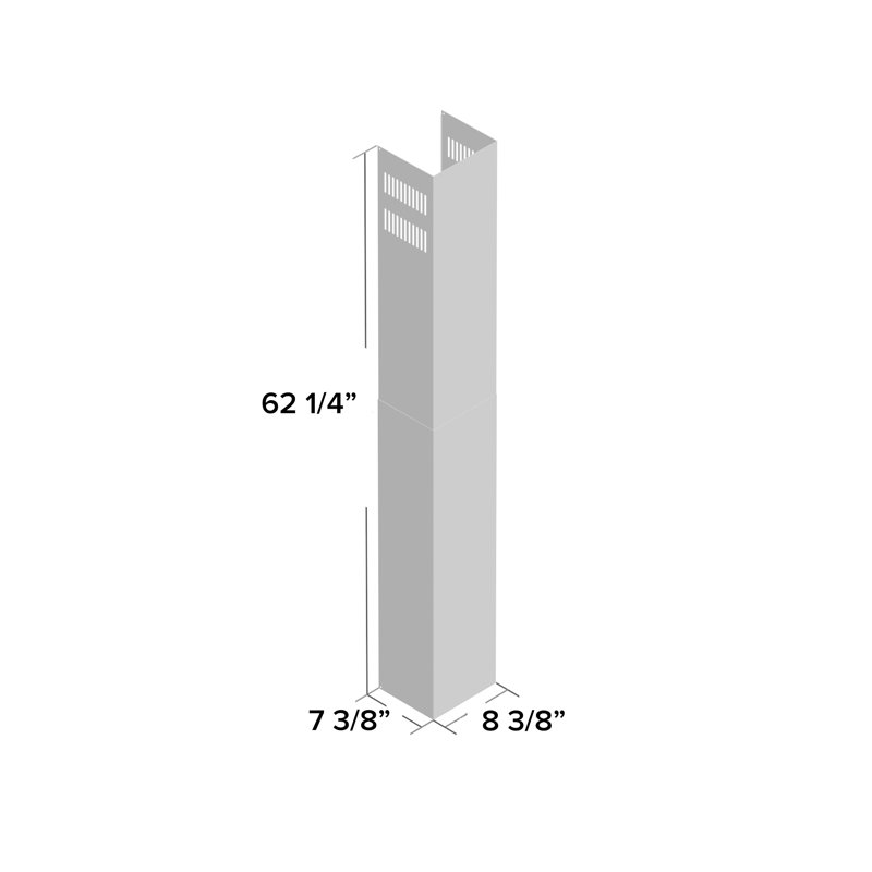 Winflo Range Hood Chimney Extension, Stainless Steel