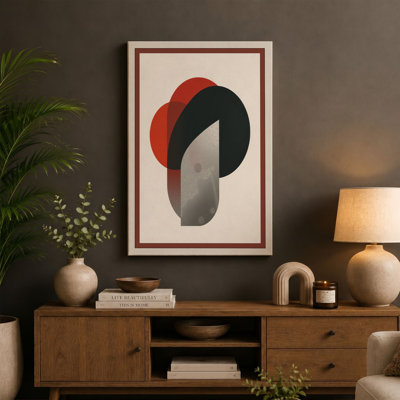 Abstract Forms Geometric 1 Piece Wrapped Canvas Wall Art
