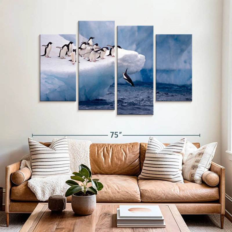 Brampt Penguins Diving, 42" H x 68" W