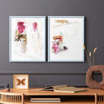 Marquage minimaliste fuchsia I - impression encadrée de qualité supérieure - prêt à être accroché - aucun clou requis - aucun clou requis