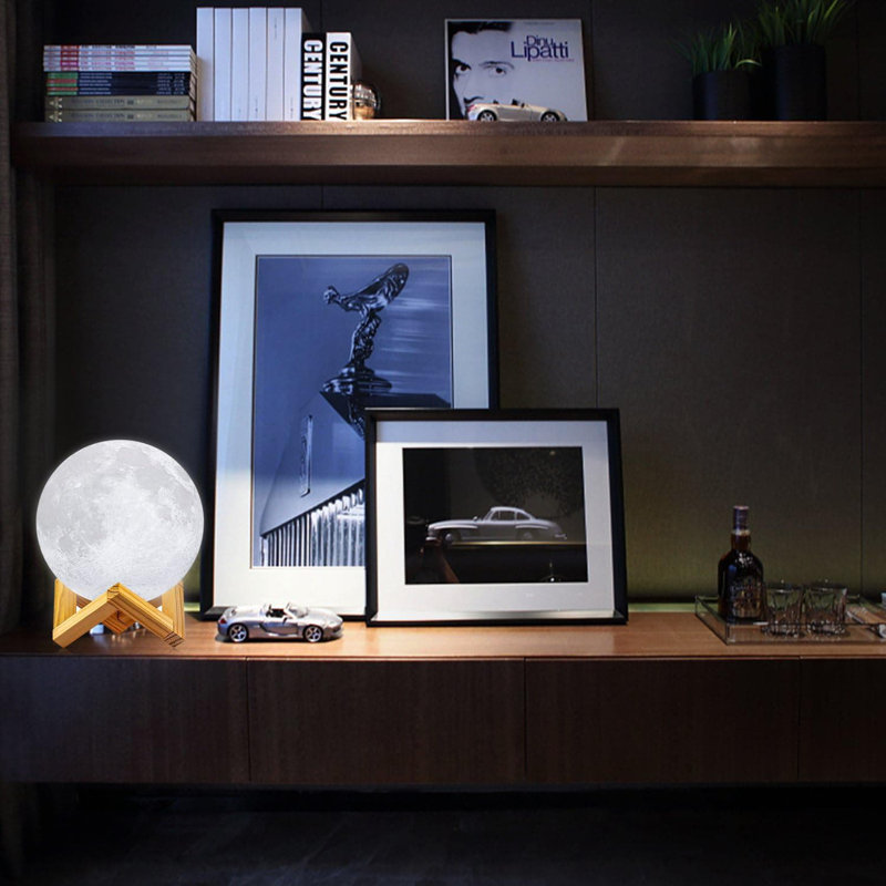 16-Color 3D Moon Lamp: Remote/Touch Control, Timer - 4.8" LED Night Light for Kids & Gifts