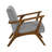 Contemporary Durable Stylish Accent Armchair 1Pc Soft Chenille Fabric Upholstery Living Room Furniture Solid Rubberwood Frame Chestnut Finish-1868273336