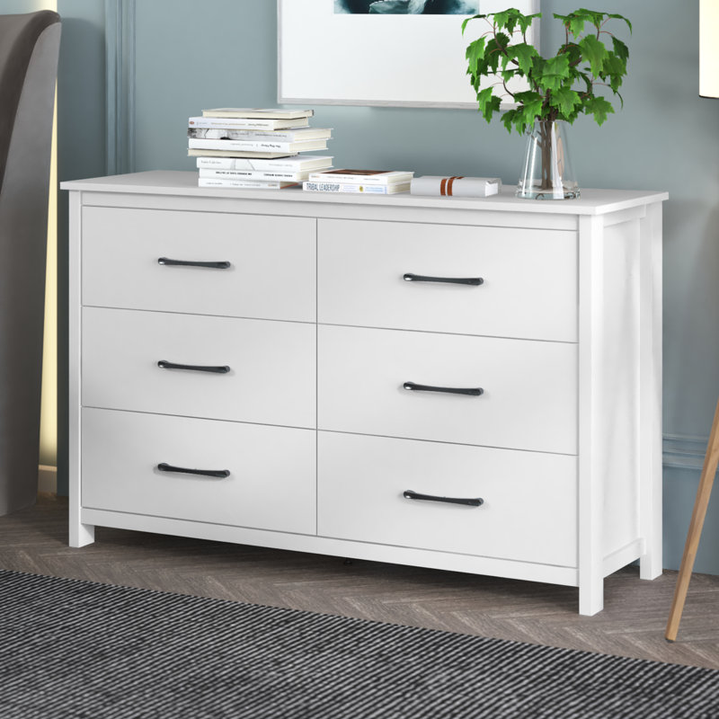 Commode 6 tiroirs Allysyn, Blanc