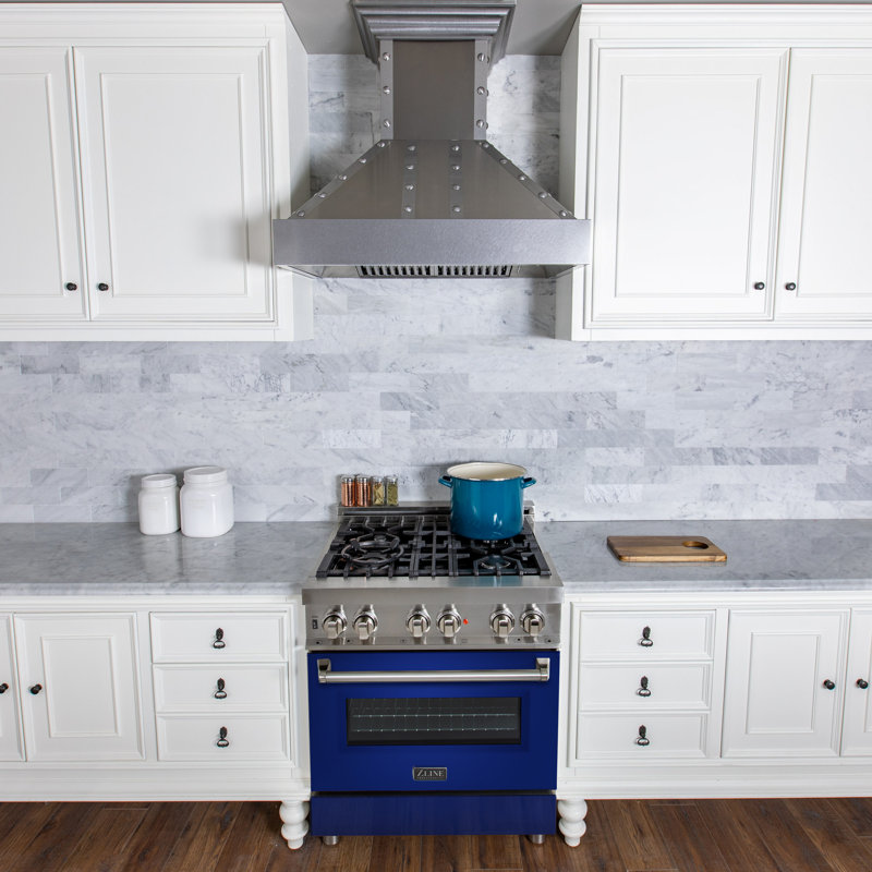 ZLINE 30" Legacy Dual Fuel Range, Blue Gloss Stainless Steel