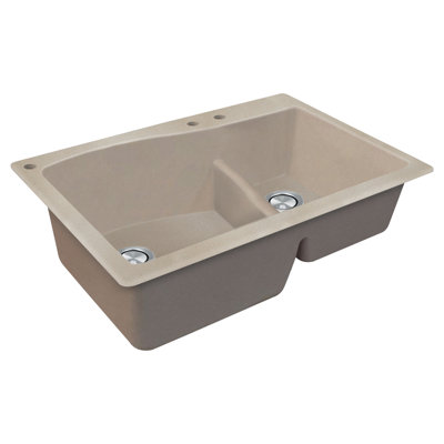 Aversa 33'' L Double Bowl Granite Kitchen Sink