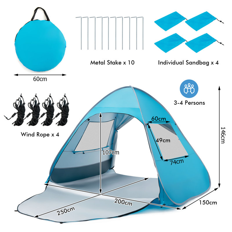 Annegrete 4 People Tent with Rain Fly