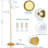 3D Printed Moon Floor Lamp, Modern Gold Metal Standing Lamp With Soft Frosted LED Shades For Living Room, Bedroom, Office