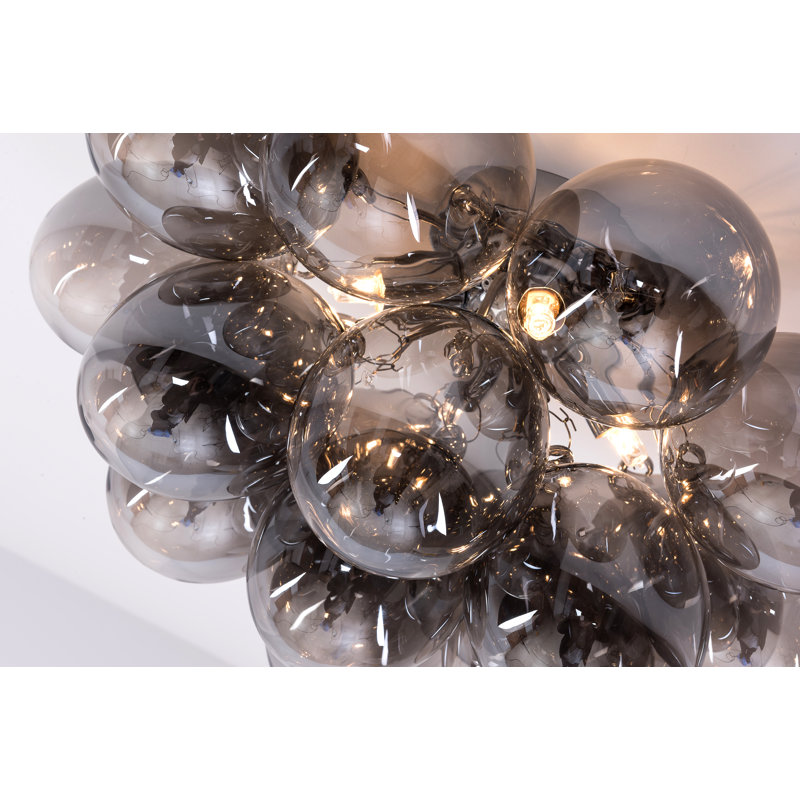 Abdurrahman Glass Semi Flush Mount, Grey