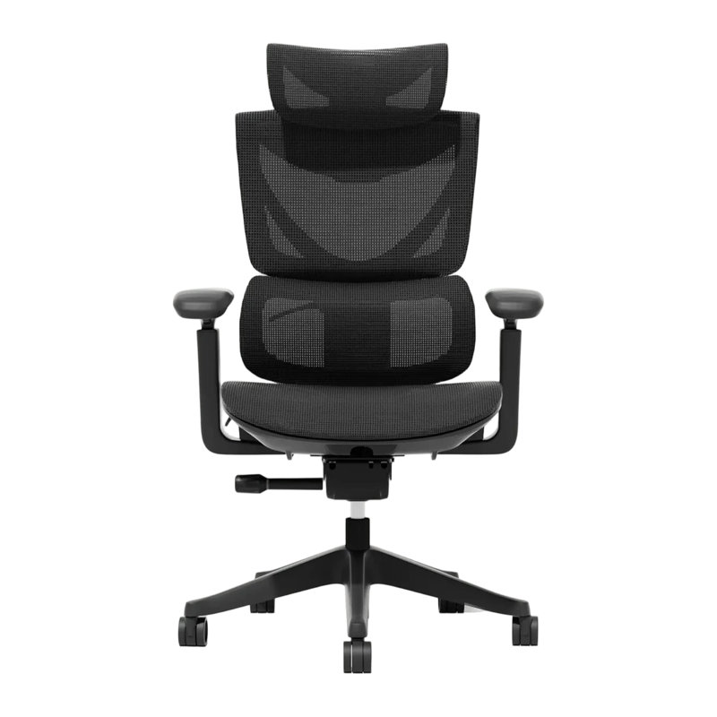 Chaise de travail ergonomique en maille à boutons avec verrouillage d'inclinaison à 3 niveaux, chaise de bureau personnel avec sièges en filet à haut dossier, roulettes et appuis-tête réglables; Doté d'un soutien lombaire confortable et d'accoudoirs réglables