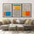 Abstract Vibrant Color Blocks " Mid-century Modern Multicolor Block Colorful Framed Abstract Geometric Canvas Print Wall Art " 3 - Pieces-75848669-75848668
