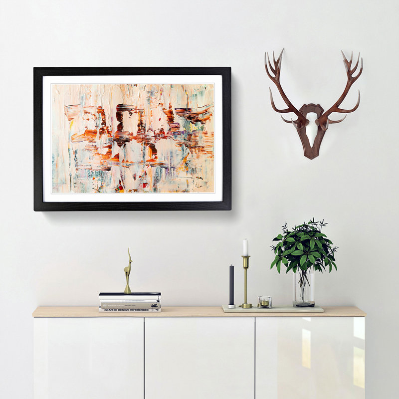Abstract Art Painting Vol.355 by S.Johnson - Picture Frame Painting Print, Black Framed, 27cm H x 36cm W x 2cm D