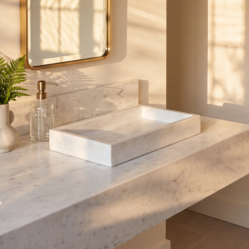 Nyla Marble Bathroom Tray
