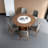Round Solid Wood Dining Tables with Turntable-1600721109