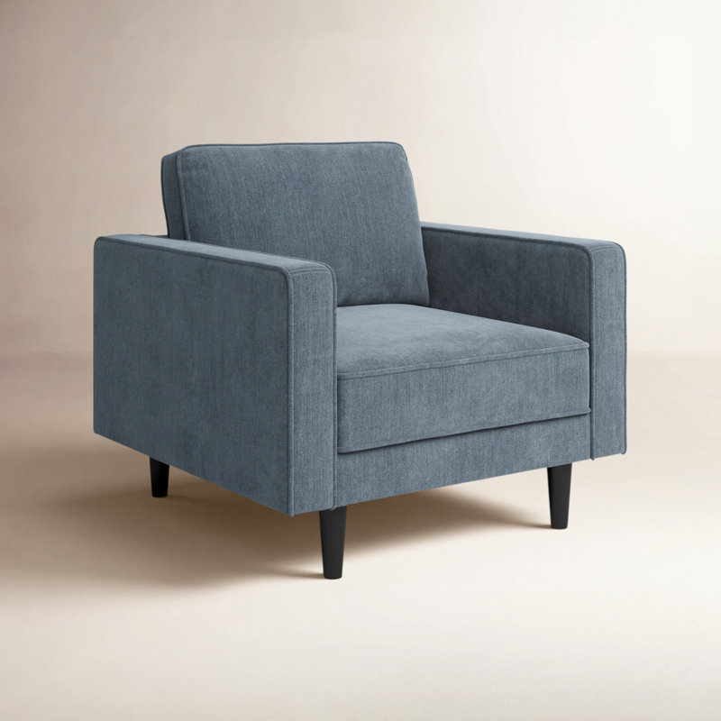 Curt Upholstered Armchair, Blue Performance Chenille