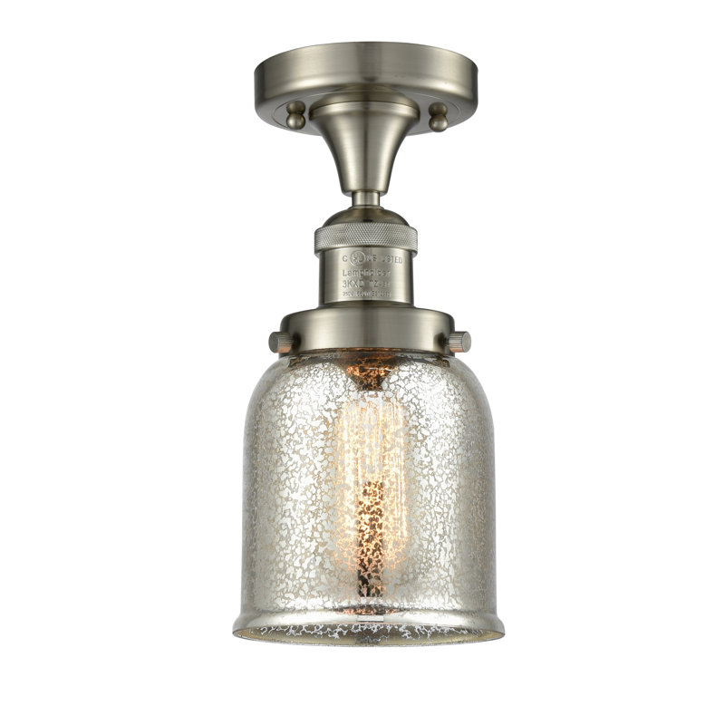 Plafonnier semi-encastré à 1 lumière 5 po Archambault, Nickel satiné brossé, Argent mercuré, Ampoule DEL 6 watts Vinage
