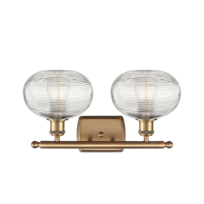 Éclairage pour meuble-lavabo à 2 lumières à intensité variable Jerard, Laiton brossé