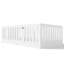 Cadre de lit double en bois pleine grandeur avec porte Montessori, pour filles et garçons, lit de style moderne à profil bas avec haute clôture, assemblage facile, aucun sommier requis, pour la chambre à coucher, blanc-129165023-129165022