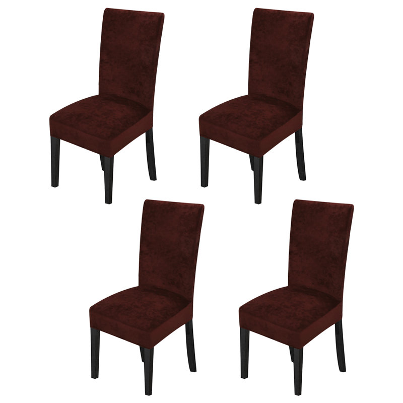 Housse pour chaise de salle à manger, Mélange de polyester brun