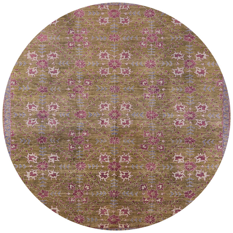 Tapis oriental rose / brun Greilickville, Rond 7 pi