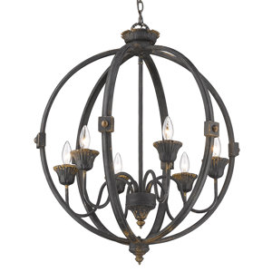 Liverpool 6 - Light Candle Style Globe Chandelier