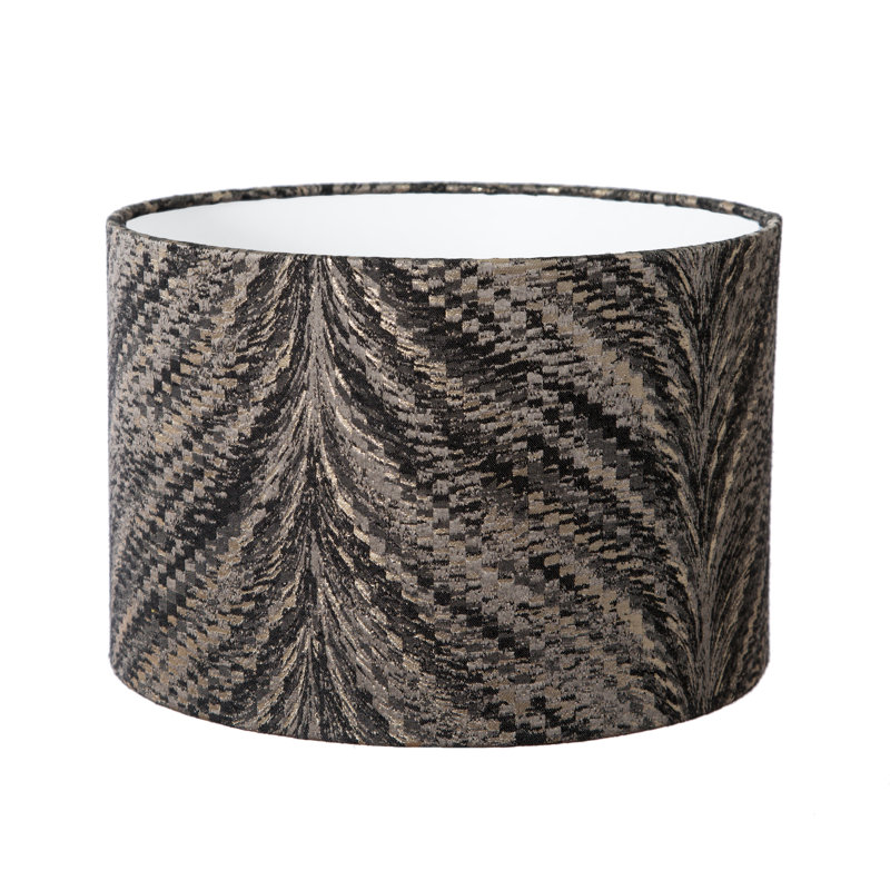 Silk Drum Lamp Shade ( Screw On ), 20cm H x 30cm W x 30cm D, Charcoal