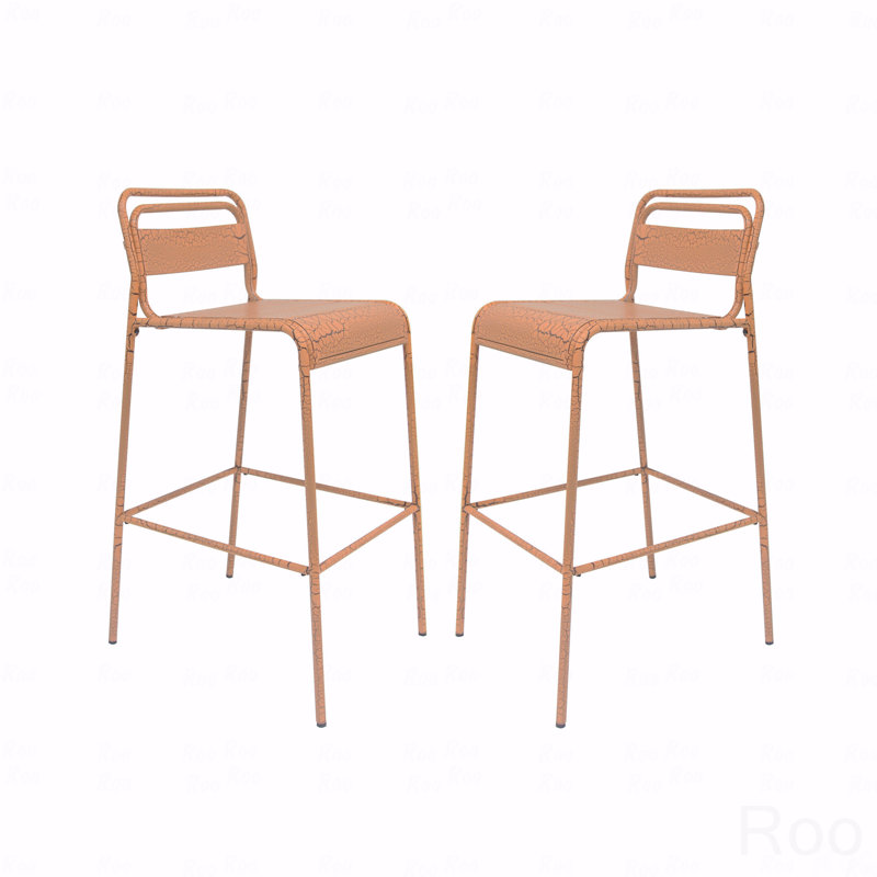 Ensemble de 2 tabourets de bar d'extérieur, Orange