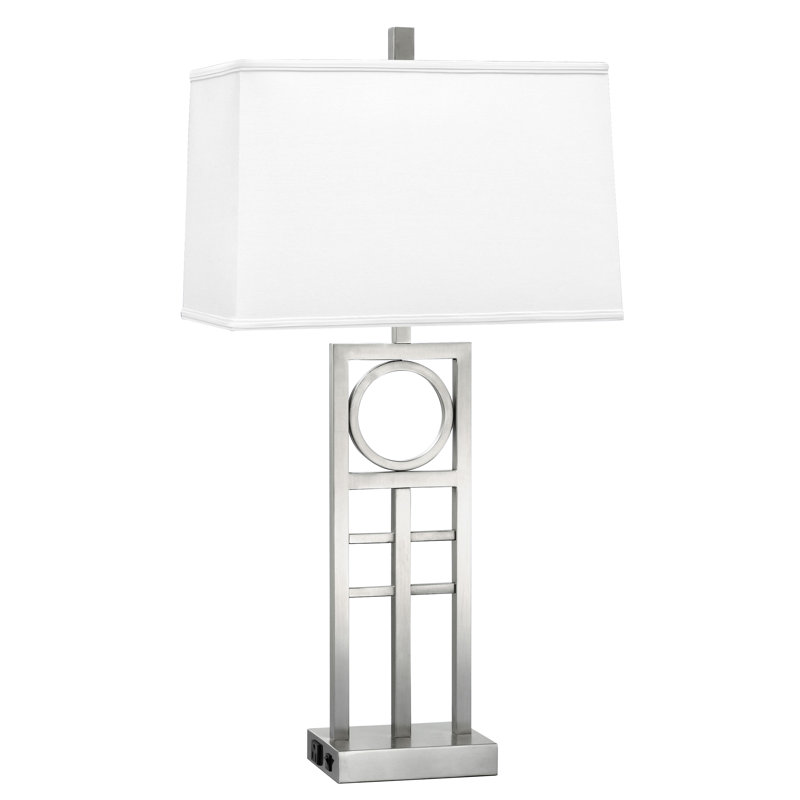 Lampe de table argentée avec sortie 29 po geometrics Group
