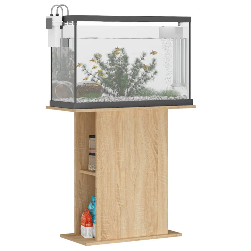 vidaXL Aquarium Stand Engineered Wood Aquarium Stand, Sonoma Oak, 28.54 in H x 14.17 in W x 29.53 in D