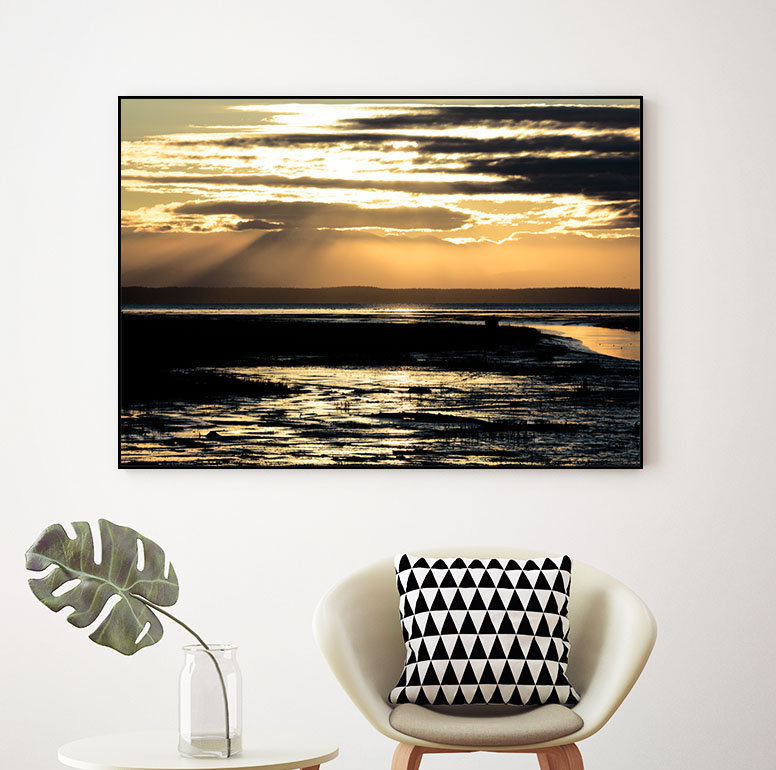 « chaleureux lueur », reproduction de photo sur toile, H 18 po x l 24 po x P 2 po