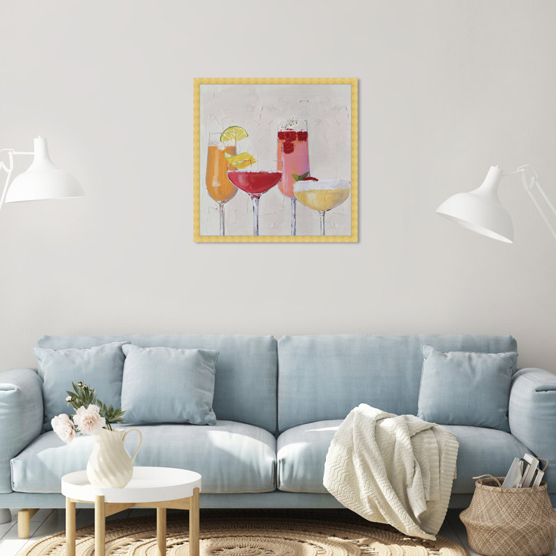 Choisissez deux - peinture sur toile, H 24 po x l 24 po, Papier avec cadre doré