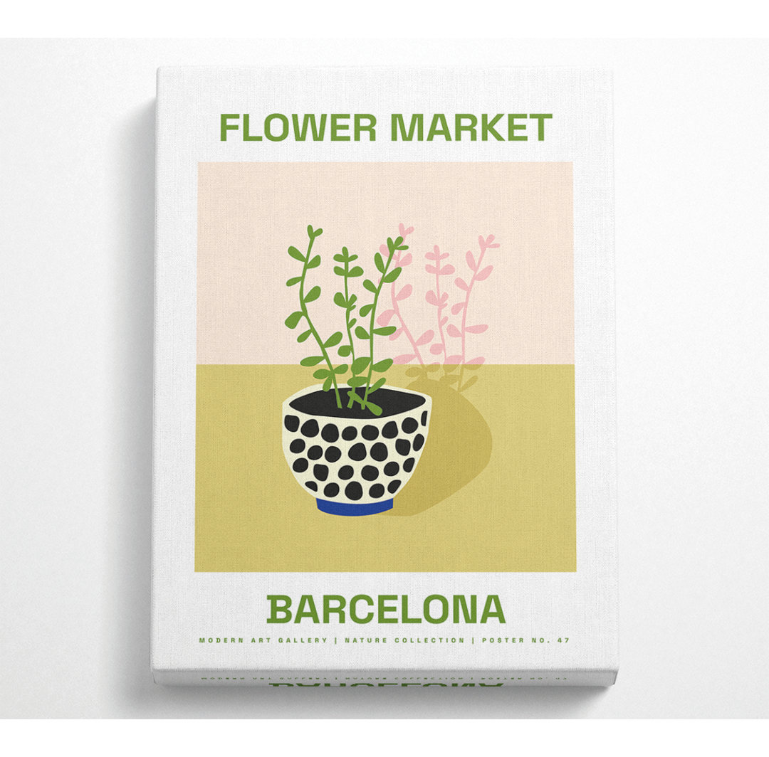 Blumenmarkt Barcelona Canvas Kunstdruck