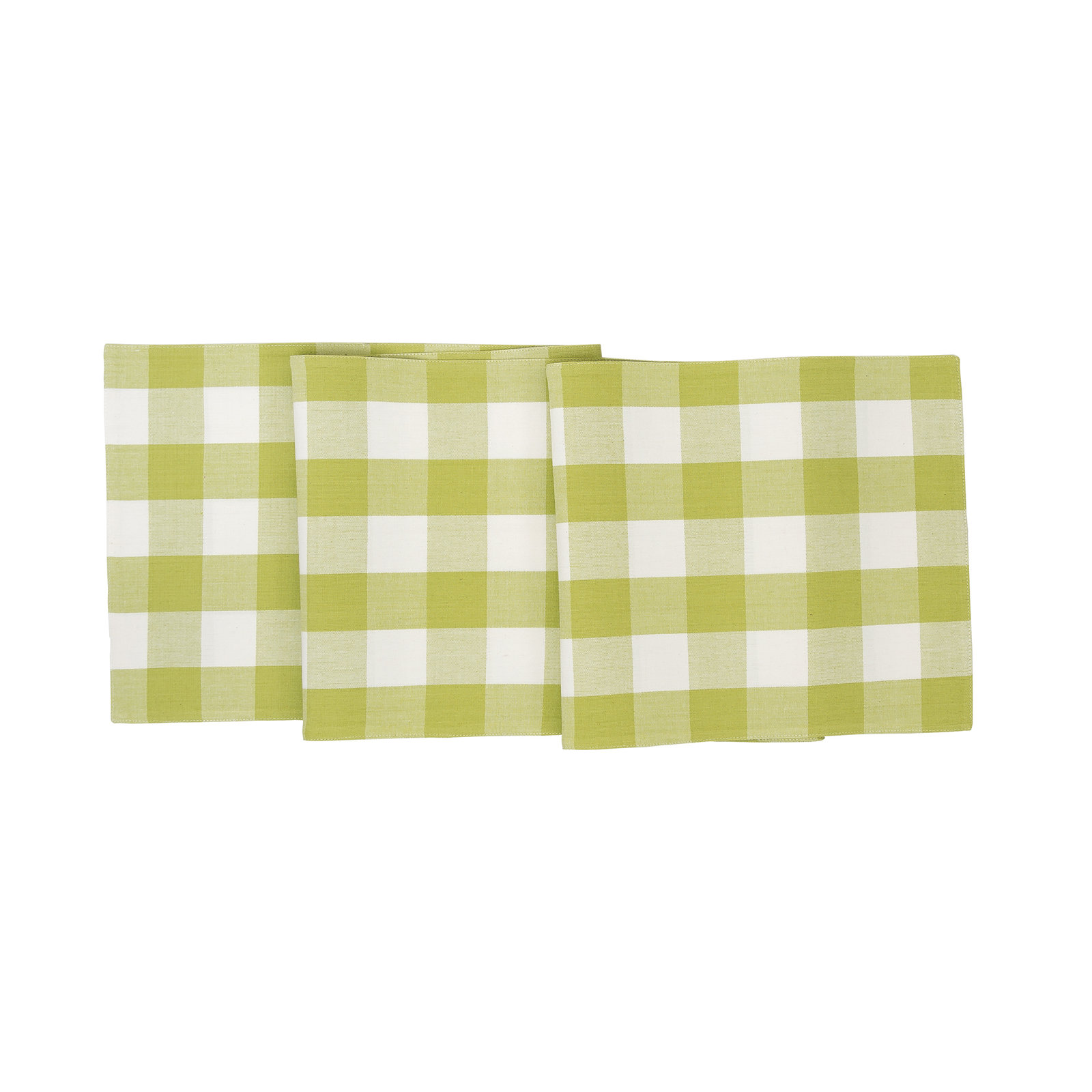 Loa Plaid Cotton Table Runner, Green