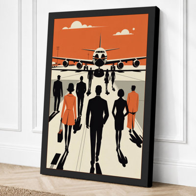 Boarding for Departure Retro 1 Piece Wrapped Canvas Wall Art
