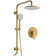 Wall Mount Pressure-Balanced Shower System,10"Rainfall Shower Head with Slider Bar Handheld Spray