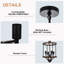 Farmhouse Chandelier 4-Light Rustic Ceiling Light Wood Chandelier With Black Metal Cage Adjustable Height Rustic Pendant Lights For Kitchen Island Dining Room Entryway