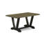Ensemble de table de salle à manger 5 pièces moderne comprenant une table rectangulaire en bois avec pieds en V et 4 chaises de salle à manger Parson en tissu de lin noir brossé 