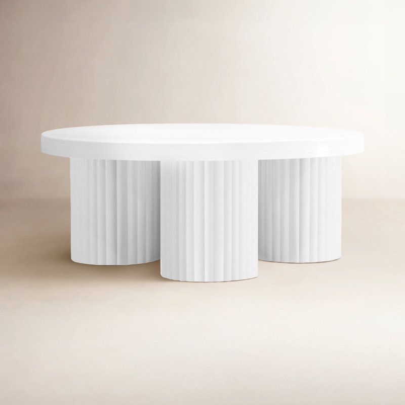 Table basse 3 pieds Rhodes, Blanc