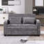 Canapé-lit convertible 61,6 po en chenille convertible moderne avec dossier réglable, 2 coussins, porte-gobelets, ports USB pour le salon, appartement-391374966