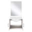 Meuble-lavabo blanc lustré l 24 po x P 22 po, comptoir en marbre, miroir 18 po, intérieur élégant avec comptoir de culture et 24 po. 22 po