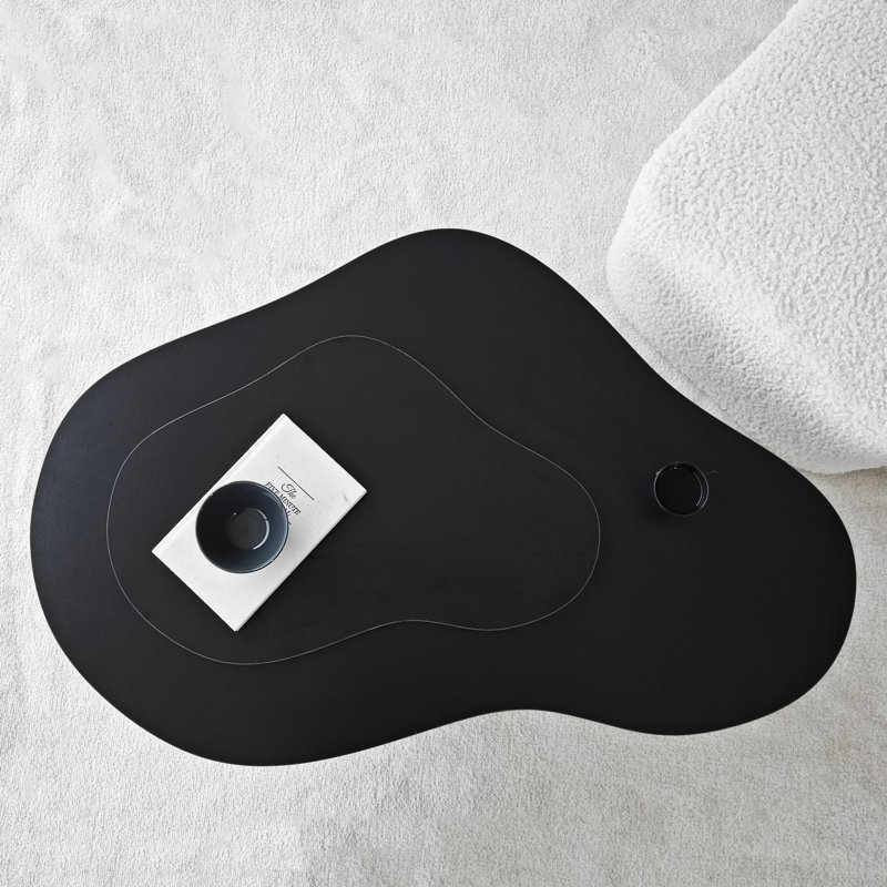 Table basse noire élégante, 41,3 po x 13,8 po x 25,6 po | 100% panneau de particules enduit de mélamine, épaisseur: 0,7 pouce | Bande de chant en PVC durable, conception moderne de couleur unie pour le salon et les espaces contemporains