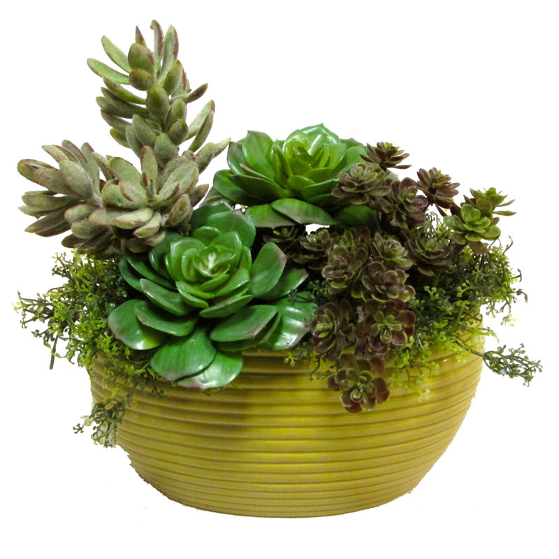 Pot à fleurs en céramique émaillée Alfred, Vert lime