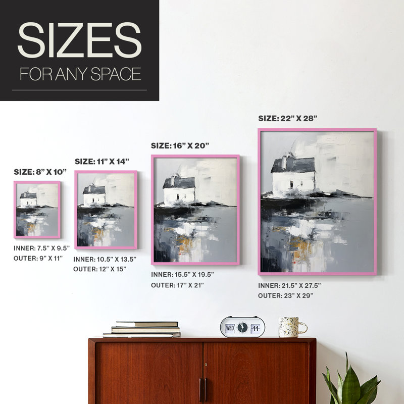 «NAUTICAL Series», reproduction encadrée en bois massif, H 21 po x l 17 po, Rose