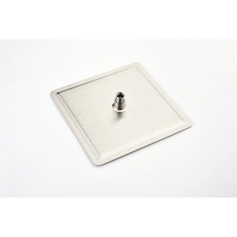 Système de pomme de douche fixé au plafond 16 po, laiton et acier inoxydable, nickel brossé, salle de bain revigorante 16 po, fabrication en acier inoxydable, expérience luxueuse