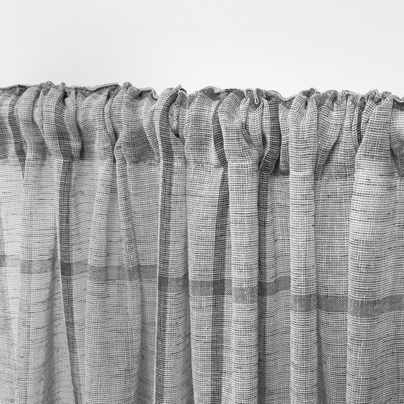 Lauren Ralph Lauren Rubin Sheer Back Tab/Rod Pocket Curtain Panel, Black, 54" x 84"