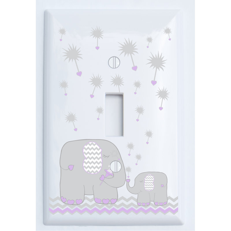 Plaque murale à interrupteur à bascule d’éclairage 1-gang Dandelion Elephant