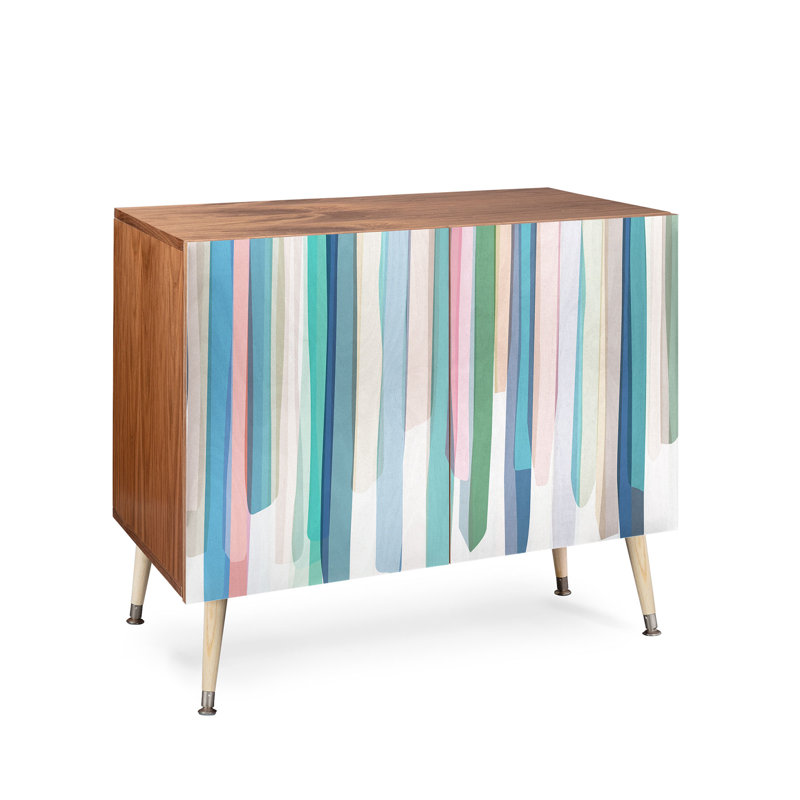 Crédence à 2 portes Mareike Boehmer, Turquoise / brun clair