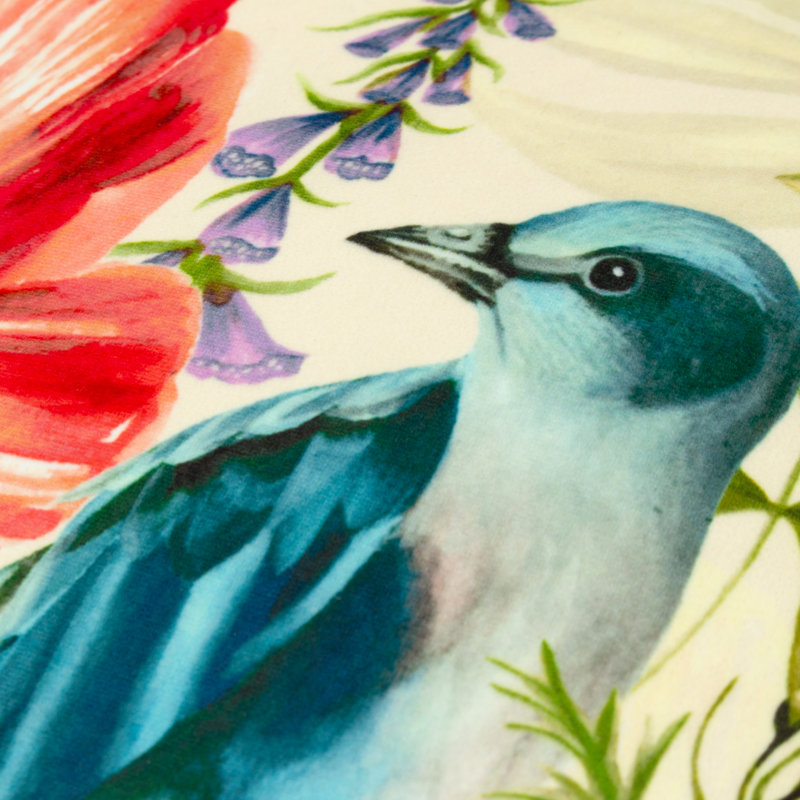 Nectar Garden Bluebird Floral Square Cushion