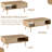 41.34" W Modern Rattan Style Coffee Table, With Storage Solid Wood Legs And Sliding Door Natural Color Sofa Table-399939227