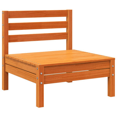 Ophelia & Co. Patio Sofa Armless Wax Brown Solid Wood Pine