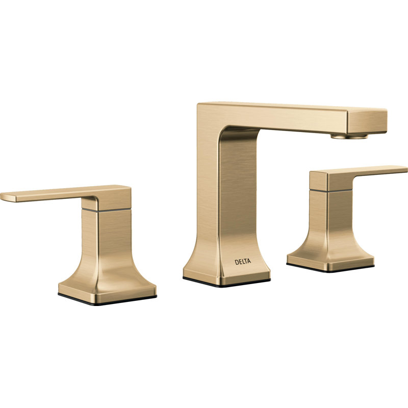 Velum Widespread Bathroom Faucet 3 Hole, 2-handle Bathroom Sink Faucet with Drain Assembly, Champagne Bronze